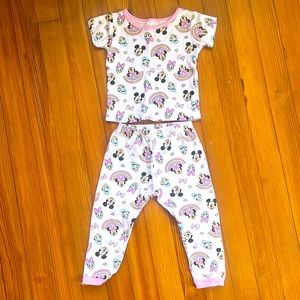 White, pink and purple Disney Junior Short Sleeved Pajama Set